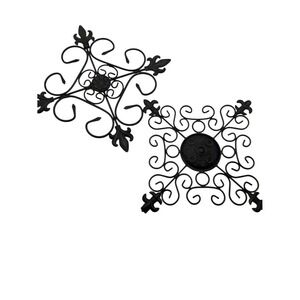 2 Piece Metal Decorative Black Iron Scroll Wall Accents